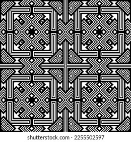 
Vector pattern in geometric ornamental style. Black and white color.Seamless repeat pattern.Simple geo all over print block for apparel textile, ladies dress, fashion garment, digital wall paper.