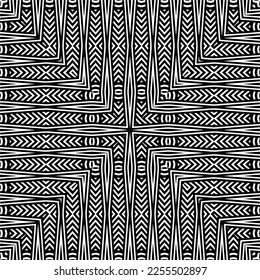 
Vector pattern in geometric ornamental style. Black and white color.Seamless repeat pattern.Simple geo all over print block for apparel textile, ladies dress, fashion garment, digital wall paper.