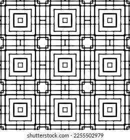 
Vector pattern in geometric ornamental style. Black and white color.Seamless repeat pattern.Simple geo all over print block for apparel textile, ladies dress, fashion garment, digital wall paper.