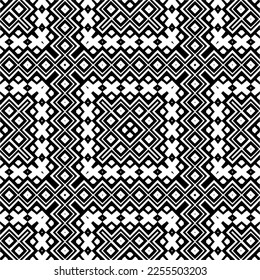 
Vector pattern in geometric ornamental style. Black and white color.Seamless repeat pattern.Simple geo all over print block for apparel textile, ladies dress, fashion garment, digital wall paper.