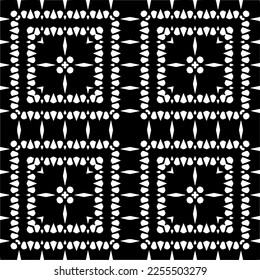 
Vector pattern in geometric ornamental style. Black and white color.Seamless repeat pattern.Simple geo all over print block for apparel textile, ladies dress, fashion garment, digital wall paper.
