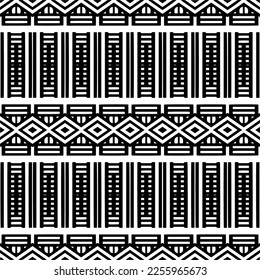 Vector pattern in geometric ornamental style. Black and white color.Seamless repeat pattern.Simple geo all over print block for apparel textile, ladies dress, fashion garment, digital wall paper.