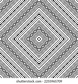 Vector pattern in geometric ornamental style. Black and white color.Seamless repeat pattern.Simple geo all over print block for apparel textile, ladies dress, fashion garment, digital wall paper.