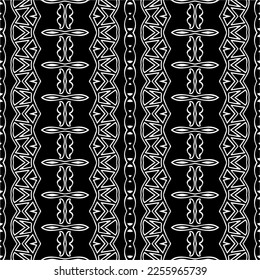 Vector pattern in geometric ornamental style. Black and white color.Seamless repeat pattern.Simple geo all over print block for apparel textile, ladies dress, fashion garment, digital wall paper.