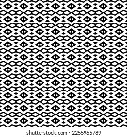 Vector pattern in geometric ornamental style. Black and white color.Seamless repeat pattern.Simple geo all over print block for apparel textile, ladies dress, fashion garment, digital wall paper.