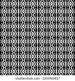 Vector pattern in geometric ornamental style. Black and white color.Seamless repeat pattern.Simple geo all over print block for apparel textile, ladies dress, fashion garment, digital wall paper.