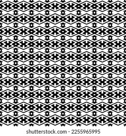 Vector pattern in geometric ornamental style. Black and white color.Seamless repeat pattern.Simple geo all over print block for apparel textile, ladies dress, fashion garment, digital wall paper.