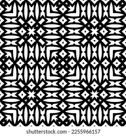 
Vector pattern in geometric ornamental style. Black and white color.Seamless repeat pattern.Simple geo all over print block for apparel textile, ladies dress, fashion garment, digital wall paper.