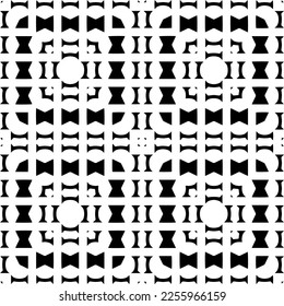 
Vektormuster im geometrischen Zierstil. Schwarz-Weiß-Farbe.Nahtloses Wiederholmuster.Einfaches Geo auf dem gesamten Druckblock für Bekleidung, Damenkleidung, Modebekleidung, digitales Tapete.