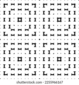 
Vector pattern in geometric ornamental style. Black and white color.Seamless repeat pattern.Simple geo all over print block for apparel textile, ladies dress, fashion garment, digital wall paper.