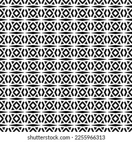 Vector pattern in geometric ornamental style. Black and white color.Seamless repeat pattern.Simple geo all over print block for apparel textile, ladies dress, fashion garment, digital wall paper.