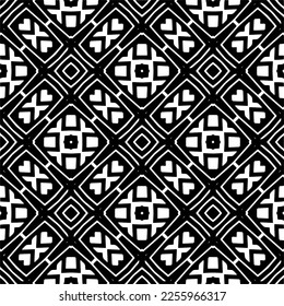 Vector pattern in geometric ornamental style. Black and white color.Seamless repeat pattern.Simple geo all over print block for apparel textile, ladies dress, fashion garment, digital wall paper.