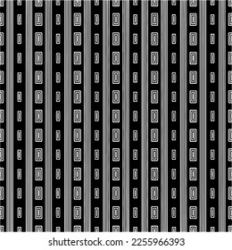 Vector pattern in geometric ornamental style. Black and white color.Seamless repeat pattern.Simple geo all over print block for apparel textile, ladies dress, fashion garment, digital wall paper.