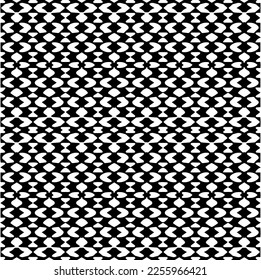 Vector pattern in geometric ornamental style. Black and white color.Seamless repeat pattern.Simple geo all over print block for apparel textile, ladies dress, fashion garment, digital wall paper.