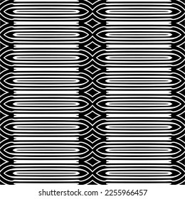 Vector pattern in geometric ornamental style. Black and white color.Seamless repeat pattern.Simple geo all over print block for apparel textile, ladies dress, fashion garment, digital wall paper.