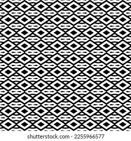 Vector pattern in geometric ornamental style. Black and white color.Seamless repeat pattern.Simple geo all over print block for apparel textile, ladies dress, fashion garment, digital wall paper.