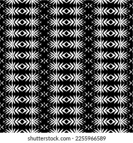 Vector pattern in geometric ornamental style. Black and white color.Seamless repeat pattern.Simple geo all over print block for apparel textile, ladies dress, fashion garment, digital wall paper.