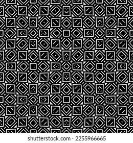 Patrón vectorial en estilo ornamental geométrico. Color negro y blanco.Patrón de repetición sin inconvenientes.Goma simple por todo el bloque de impresión para ropa textil, vestido de señoras, ropa de moda, papel de pared digital.