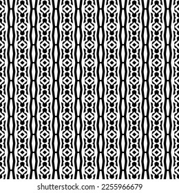 Vector pattern in geometric ornamental style. Black and white color.Seamless repeat pattern.Simple geo all over print block for apparel textile, ladies dress, fashion garment, digital wall paper.