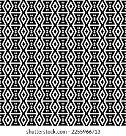 Vector pattern in geometric ornamental style. Black and white color.Seamless repeat pattern.Simple geo all over print block for apparel textile, ladies dress, fashion garment, digital wall paper.