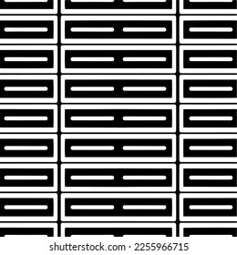 Vector pattern in geometric ornamental style. Black and white color.Seamless repeat pattern.Simple geo all over print block for apparel textile, ladies dress, fashion garment, digital wall paper.