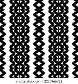 Vector pattern in geometric ornamental style. Black and white color.Seamless repeat pattern.Simple geo all over print block for apparel textile, ladies dress, fashion garment, digital wall paper.