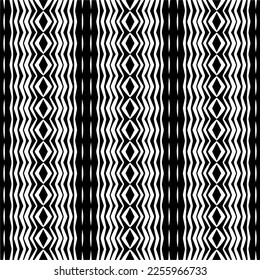 Vector pattern in geometric ornamental style. Black and white color.Seamless repeat pattern.Simple geo all over print block for apparel textile, ladies dress, fashion garment, digital wall paper.