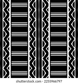Vector pattern in geometric ornamental style. Black and white color.Seamless repeat pattern.Simple geo all over print block for apparel textile, ladies dress, fashion garment, digital wall paper.