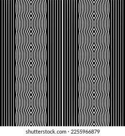 Vector pattern in geometric ornamental style. Black and white color.Seamless repeat pattern.Simple geo all over print block for apparel textile, ladies dress, fashion garment, digital wall paper.
