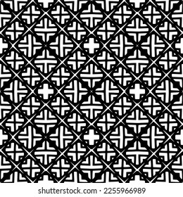 Vector pattern in geometric ornamental style. Black and white color.Seamless repeat pattern.Simple geo all over print block for apparel textile, ladies dress, fashion garment, digital wall paper.