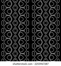 Vector pattern in geometric ornamental style. Black and white color.Seamless repeat pattern.Simple geo all over print block for apparel textile, ladies dress, fashion garment, digital wall paper.