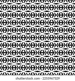 Vector pattern in geometric ornamental style. Black and white color.Seamless repeat pattern.Simple geo all over print block for apparel textile, ladies dress, fashion garment, digital wall paper.
