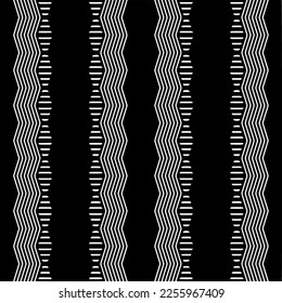 Vector pattern in geometric ornamental style. Black and white color.Seamless repeat pattern.Simple geo all over print block for apparel textile, ladies dress, fashion garment, digital wall paper.