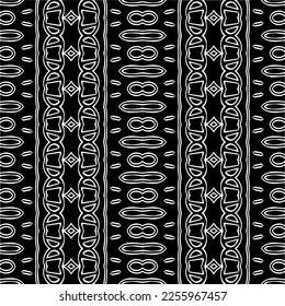 Vector pattern in geometric ornamental style. Black and white color.Seamless repeat pattern.Simple geo all over print block for apparel textile, ladies dress, fashion garment, digital wall paper.