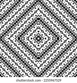 Vector pattern in geometric ornamental style. Black and white color.Seamless repeat pattern.Simple geo all over print block for apparel textile, ladies dress, fashion garment, digital wall paper.