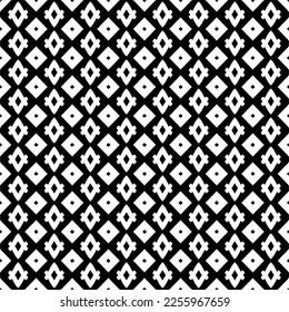 Vector pattern in geometric ornamental style. Black and white color.Seamless repeat pattern.Simple geo all over print block for apparel textile, ladies dress, fashion garment, digital wall paper.