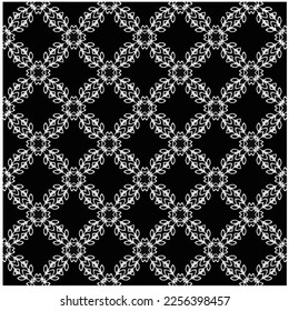 Vector pattern in geometric ornamental style. Black and white color.Seamless repeat pattern.Simple geo all over print block for apparel textile, ladies dress, fashion garment, digital wall paper.