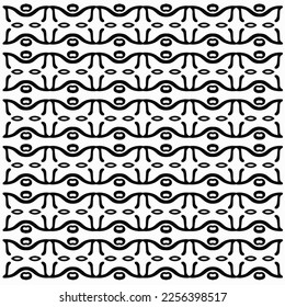 Vector pattern in geometric ornamental style. Black and white color.Seamless repeat pattern.Simple geo all over print block for apparel textile, ladies dress, fashion garment, digital wall paper.