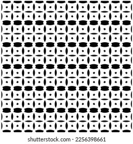 Vector pattern in geometric ornamental style. Black and white color.Seamless repeat pattern.Simple geo all over print block for apparel textile, ladies dress, fashion garment, digital wall paper.