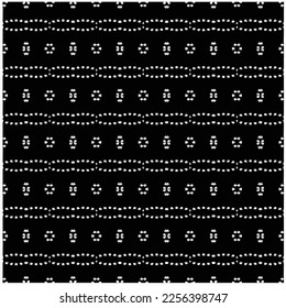 Vector pattern in geometric ornamental style. Black and white color.Seamless repeat pattern.Simple geo all over print block for apparel textile, ladies dress, fashion garment, digital wall paper.