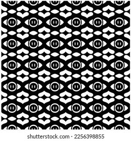 Vector pattern in geometric ornamental style. Black and white color.Seamless repeat pattern.Simple geo all over print block for apparel textile, ladies dress, fashion garment, digital wall paper.