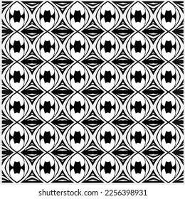 Vector pattern in geometric ornamental style. Black and white color.Seamless repeat pattern.Simple geo all over print block for apparel textile, ladies dress, fashion garment, digital wall paper.