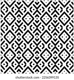 Vector pattern in geometric ornamental style. Black and white color.Seamless repeat pattern.Simple geo all over print block for apparel textile, ladies dress, fashion garment, digital wall paper.