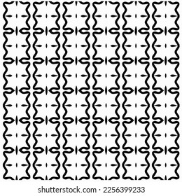 Vector pattern in geometric ornamental style. Black and white color.Seamless repeat pattern.Simple geo all over print block for apparel textile, ladies dress, fashion garment, digital wall paper.