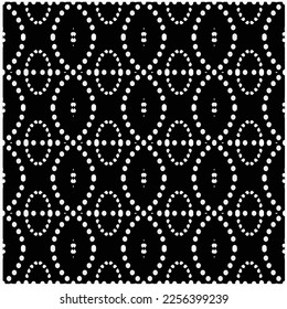 Vector pattern in geometric ornamental style. Black and white color.Seamless repeat pattern.Simple geo all over print block for apparel textile, ladies dress, fashion garment, digital wall paper.