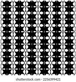 Vector pattern in geometric ornamental style. Black and white color.Seamless repeat pattern.Simple geo all over print block for apparel textile, ladies dress, fashion garment, digital wall paper.