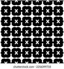 Vector pattern in geometric ornamental style. Black and white color.Seamless repeat pattern.Simple geo all over print block for apparel textile, ladies dress, fashion garment, digital wall paper.