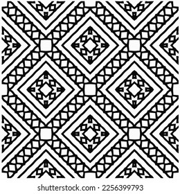 Vector pattern in geometric ornamental style. Black and white color.Seamless repeat pattern.Simple geo all over print block for apparel textile, ladies dress, fashion garment, digital wall paper.