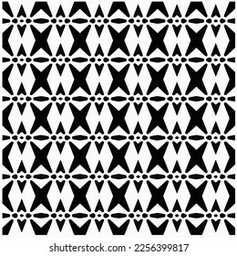 Vector pattern in geometric ornamental style. Black and white color.Seamless repeat pattern.Simple geo all over print block for apparel textile, ladies dress, fashion garment, digital wall paper.