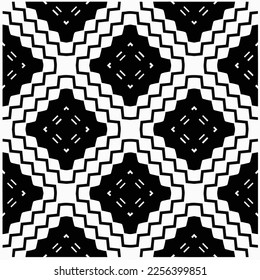 Vector pattern in geometric ornamental style. Black and white color.Seamless repeat pattern.Simple geo all over print block for apparel textile, ladies dress, fashion garment, digital wall paper.